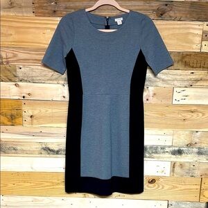 J. Crew size 00 Elegant Black and Gray Two-Tone Super Stretchy Soft Fitted Dress